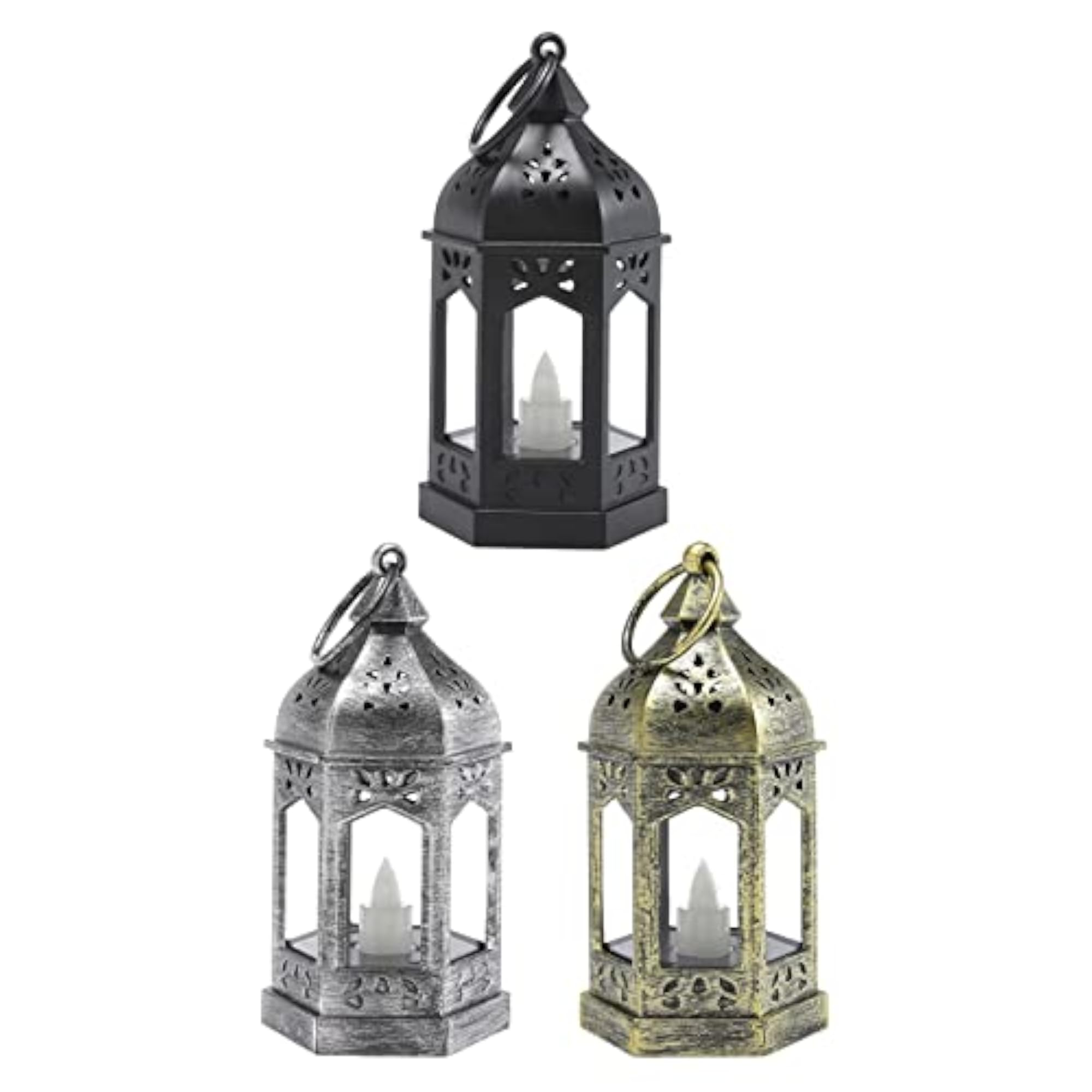 2xVintage Style Electronic Candle Lantern
