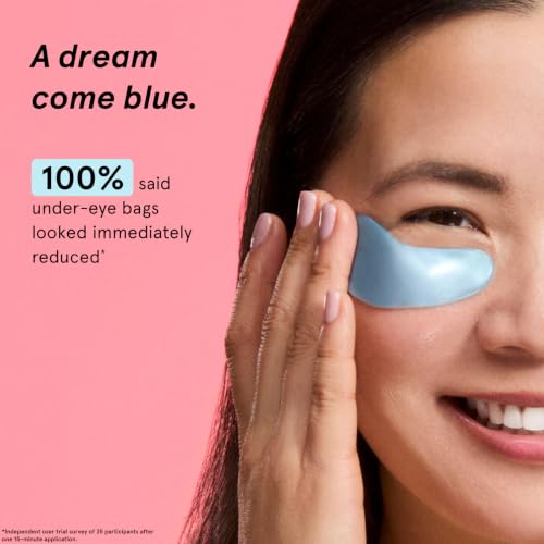 Image of grace & stella Award Winning Under Eye Mask Reduce Dark Circles, Puffy Eyes, Undereye Bags, Wrinkles, Gel Under Eye Patches, Small Gifts for Women, Gifts Under 10 Dollars, Vegan (6 Pairs, Blue)