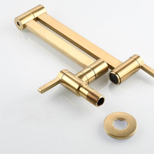 Grifo de lavabo de cobre dorado y diseño plegable resistente al óxido 5