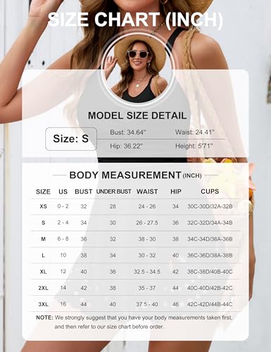 WINEGO Womens Tankini Swimsuits Tummy Control Bathing Suit Twist Front Cutout Swim Dress with Bikini Bottoms(Black,X-Large) - image 7