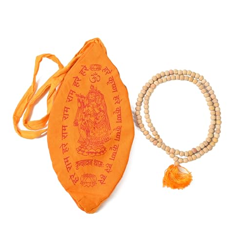 Image of ZAICUS Tulsi Mala 108 Beads with Kanth Jap Bag for Meditation
