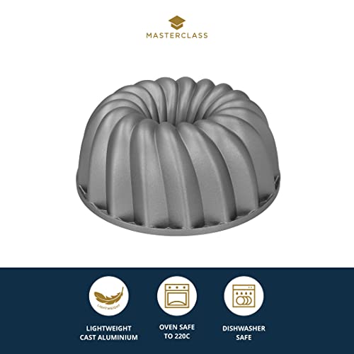 MasterClass 24cm Decorative Cake Tin, Non-Stick and Anti-Scratch Cast Aluminium Pan, Decorative Swirl Design Cake Mould - Image 2