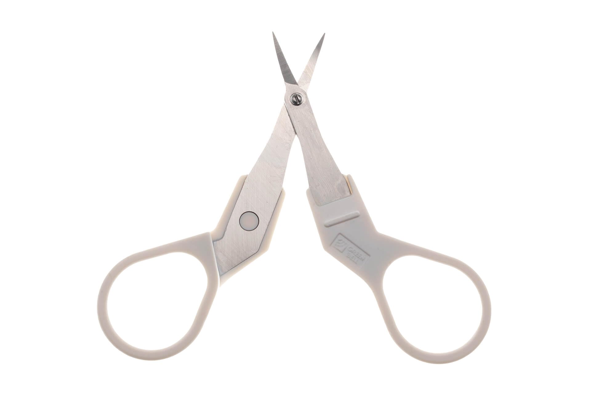 Seki EDGE SS-900 | Made in Japan | Tijeras de maquillaje | Tijeras faciales de acero inoxidable con hojas curvadas afiladas a mano | Compactas, ergonómicas | Para cejas, nariz y vello facial