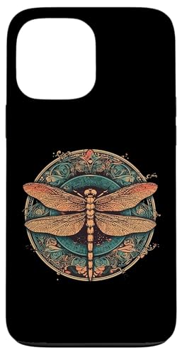 Womens & Girls Round Retro Vintage Dragonfly Lover �X�}�z�P�[�X iPhone 13 Pro Max �p