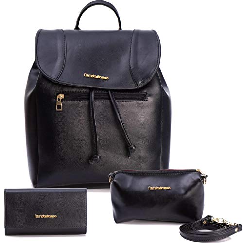 Kit Mochila Carteira Necessaire Nanda Ramos Preta