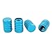 TOMALL Chrome Sky Blue Aluminum Alloy Round Style Tire Valve Stem Caps Compatible with Truck