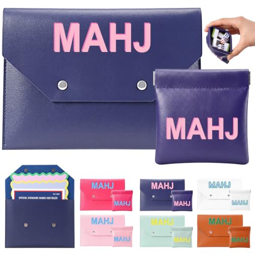 Juego de Mahjong con Estuche de Cuero y Bolsa para Dados