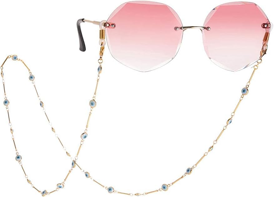 LIKGREAT Evil Eye Glasses Chains Turkey Blue Eye Eyeglasses Strap Mask Chains Holder Sunglasses Strap Lanyard for Women - Amazon product rated Grade A