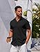 COOFANDY Men's Button Down Shirt Short Sleeve Casual Summer Untucked Dress Shirts Stylish Fashion Clothes Black