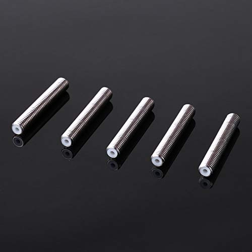 Düsenhals, 5 stücke Edelstahl, Gewinderohr M6 40Mm Heatbreak M6 Düsenhals PTFE Rohr Düsenhals für 3D Drucker MK8 Extruder 1,75mm(M6*40mm)