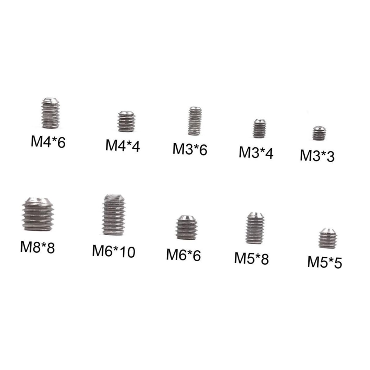 GLEAVI 300pcs Stainless Steel Socket Set Screw Kit Assorted Inner Hexagon Grub Screws Hexagon Socket Set for Various Applications Easy Installation Included