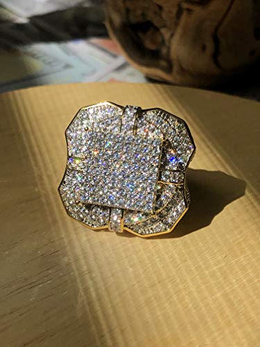 Shop-Igold 14K Gold Finish Cz Iced Out Big Pinky Ring For Men Hip Hop - Men's Cz Ring, Perfect Ring, Wedding Rings, Promise Ring, Cz Engagement Ring, Wedding Bands (9) #TOP2