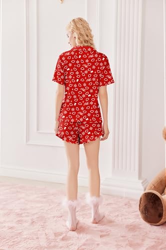 Image of Ekouaer Pajamas Set for Women Short Sleeve Sleepwear Button Down Pjs Lounge Sets Soft Nightwear