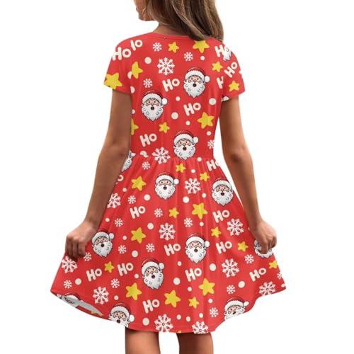 Image of Short Sleeve Dress for Girls with Pockets Cute Toddler Girl Clothes Summer 2-12