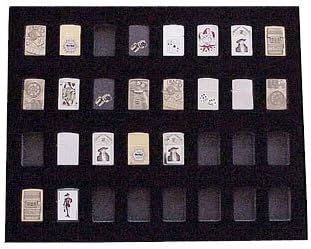 Black Zippo Lighter Display Insert for 32 Zippo Lighters (Not Included)