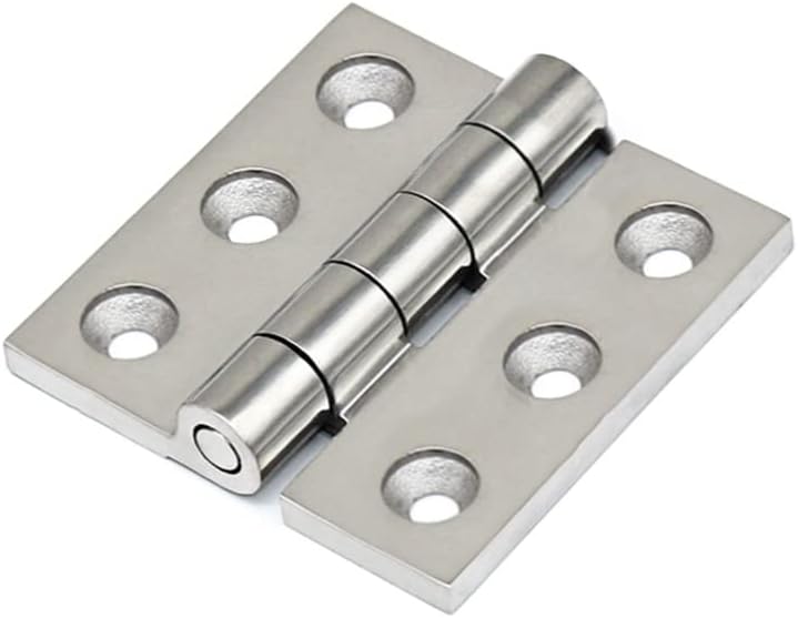 Heavy Duty Door Hinges, Rust-Resistant Hardware Cabinet Hinge with Reinforced Construction, Set of 2 (2.95"x2.95"x0.24" Polished Stainless Steel/6)