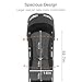 Gromast Gravity Folding Baby Stroller - Portable Travel Toddler Stroller w/Adjustable Backrest, Canopy & Cup Holder, Lightweight and UV Protected, One-Hand Automatic Folding - Black