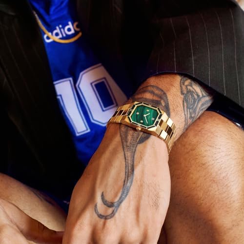 PASCAL Octagonal Diamond Watch with Lab-Grown Diamond (Malachite Green) - 4