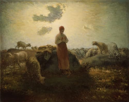 Peinture Poster Impression Tableaux Jean Francois Millet le gardien du troupeau toile premium