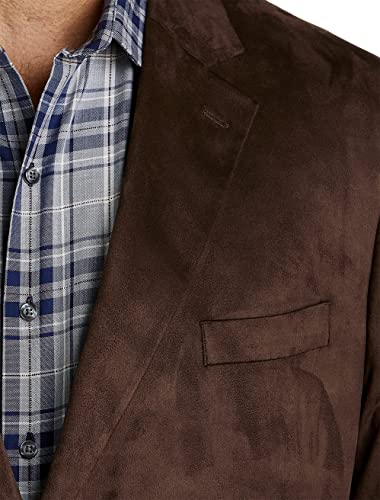 Oak Hill by DXL Men's Big and Tall Faux-Suede Sport Coat Brown 5XL4