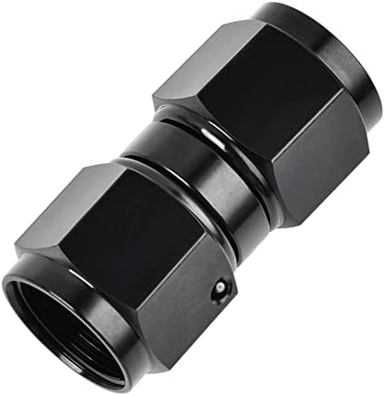 EVIL ENERGY 6AN Female to 6AN Female Straight Swivel Coupler Union Fitting Adapter Aluminum Black