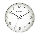 Orologio da parete al quarzo rotondo 30 cm, orologio da parete senza ticchettio, orologio da muro moderno e silenzioso 12 pollici. Numeri facili da leggere. Ideale per ufficio,cucina,scuola,palestra