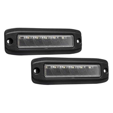 Raycharm Super Bright Offroad LED Light Pods 7.7" Flush-Mount, 6000K Cool-White Spot Beam for Motorcycle/Power Sports/Truck/Car Reverse & Backup Light, 12V/24V, Corrosion & Vibration Resistant, 2-Pack Cover