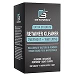 Overnight + Whitening Retainer Cleaner | FSA HSA Approved | Remove Stains, Discoloration, and Plaque | 4 Month Supply | Denture Cleanser with Whitening Boost by M3 Naturals