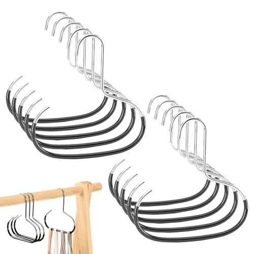 Fbinys Colgador de Bufandas de Acero,10 Piezas De Estantes Multifuncionales Ahorradores De Espacio Para Gorras,Colgador De Armario Para Bufandas, Cinturones Y Sombreros | Para Corbata Cinturón