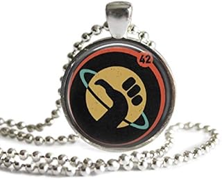 Hitchhiker's Guide To The Galaxy 1 Inch Silver Plated Pendant Necklace or Keychain