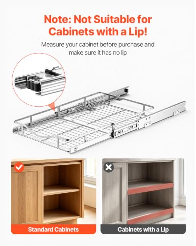 Image of VEVOR Pull Out Cabinet Organizer 14.06 inchW x 20.94 inchD Steel Slide Out Drawers