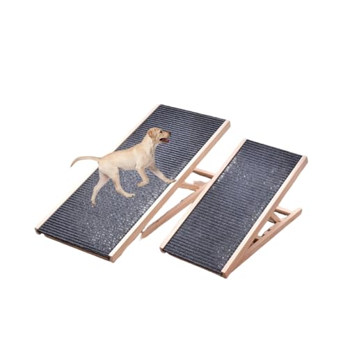 ペット ステップ ペット スロープ 室内 小型犬 犬用 ステップ スロープ 犬 介護 高齢犬 転倒防止 段差解消 簡易階段 安全 便利 犬用品 ペット用品 (Wood color, L, 1) (M)