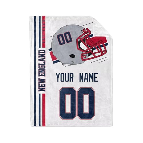 Image of New England Throw Blanket Custom Name and Number Personalized Gifts for Men and Women