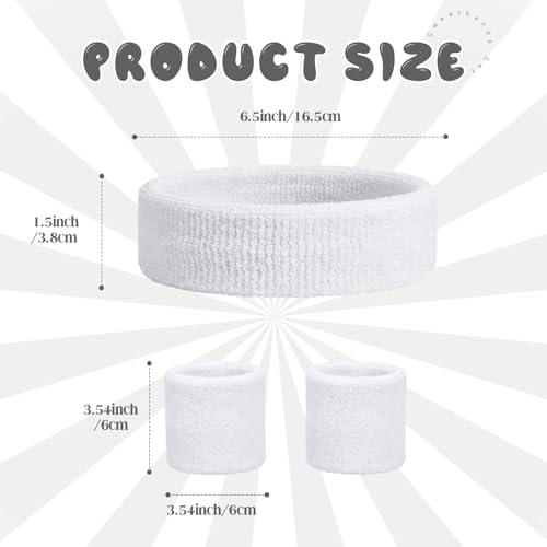 Image of Bememo 36 Pcs Neon Sweatbands Set for Kids 12 Headbands 24 Wristbands Bulk Sports Sweat Bands Athletic for Children Basketball Tennis Running Gym Student Gifts Glow Party