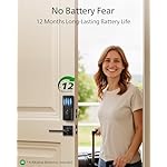 Philips Fingerprint Keyless Entry Door Lock, Electronic Door Lock with Touchscreen, Long-Lasting Battery, Auto Locking, One-Time Code, Keypad Deadbolt, One-Touch Locking, Matte Black - Image 4