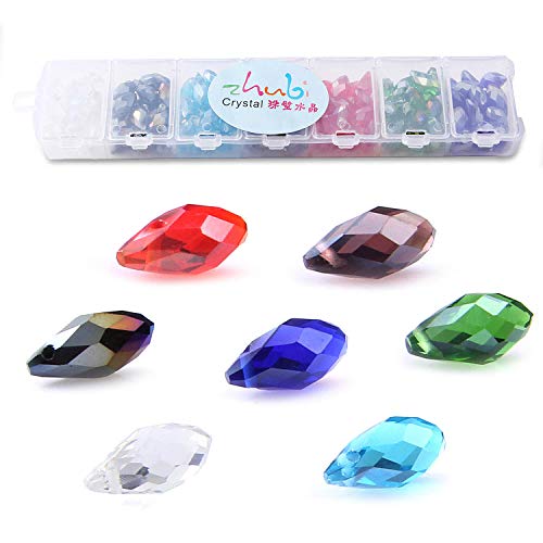 Crystal Drop Pendant AB Crystal Beads- Crystals Teardrop Drilled Wholesale 6x12mm 7 Colors