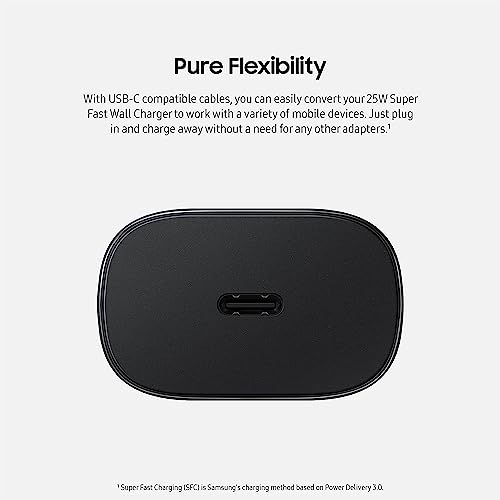 Image of Samsung 25W Type C Super Fast Charger Adapter for Galaxy A16|F16|M16|A06, F06|M06|A15|F15|M15|A05s|F05|M05, M35|F35|A35|A14|F14|M14|S24|5G Mobile Support 25 watt USB c Quick Charging Adaptor, Black