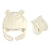 Luvable Friends Unisex Baby Beary Cozy Hat and Mitten Set, Cream Toddler, 3 Toddler