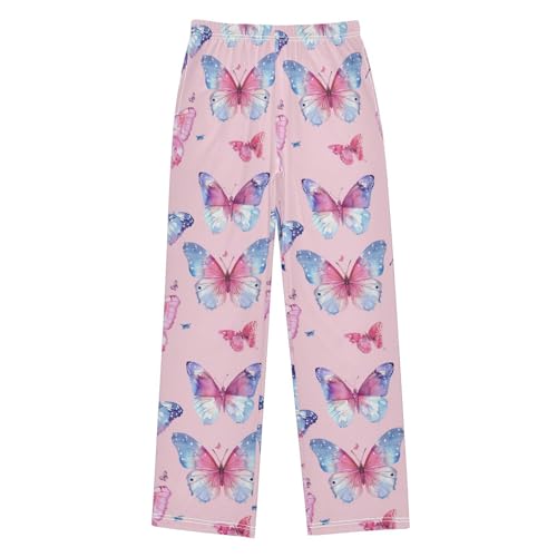 Pajama Bottoms, Butterflies Watercolour Pajamas Pant Sleep Long Pants Animal Lounge Wear Sleepwear Soft Pjs