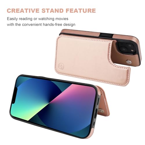 Étui portefeuille iPhone 14 compatible MagSafe coque antichoc cuir durable