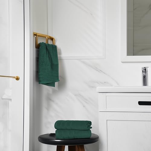 Image of Tens Towels Pack of 6 Hand Towels, 100% Cotton, Lighter Weight, Quick to Dry, 16 x 28 Inches, Super Soft & Absorbent, Perfect for Bathroom & Kitchen (Hunter Green)