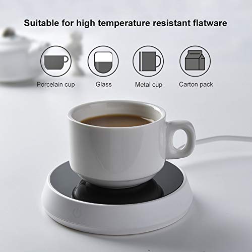 Coffee Warmer,Coffee Mug Warmer,Electric Beverage Warmer,Smart Coffee Warmer with Two Temperature Settings,Office Home Use Beverage Warmer Plate for Coffee, Milk, Tea, Water (Black and White)