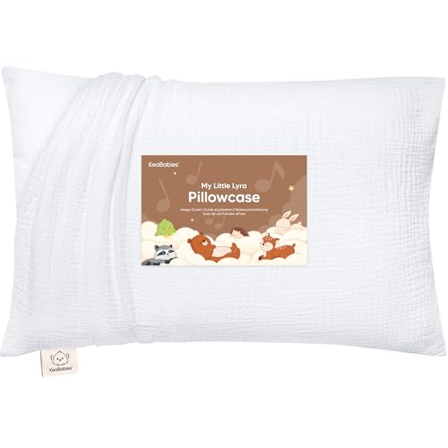 Image of KeaBabies Cotton Muslin Toddler Pillowcase 13x18 Only, 1-Pack (Soft White)