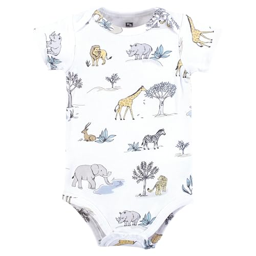 Image of Hudson Baby Unisex Baby Cotton Bodysuits 5-pack