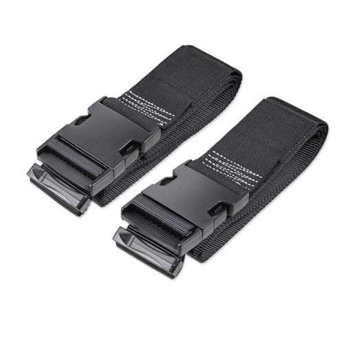 Image of Luggage Straps, Stretchable Luggage Connector Straps for Suitcases, Secure Quick Release Buckle Add A Bag Adjustable Attachment Accessories Belts (Black, 2 inch W)