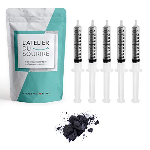 Blanchiment dentaire professionnel L'atelier du sourire - 5 gels blanchiment (Charbon Actif & Menthe)