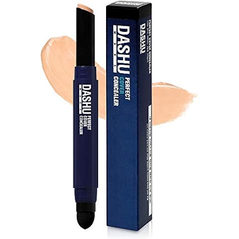 DASHU Perfect Cover Concealer Full Coverage Contour Stick Makeup w/All Day Hydration | 2-In-1 Easy Precision Eye Concealer Stick & Cushion Blender | Eye Shadow Primer Foundation Stick Cover Up Makeup Cover