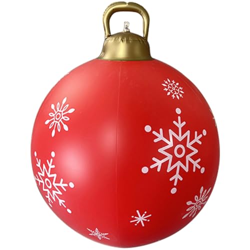 Bola de Navidad Inflable PVC de 24 Pulgadas Gigante Gigante Inflable Baubles Impermeables a Prueba de Agua Ornamento Colgante para el césped del césped Pool de Porche 1 ...