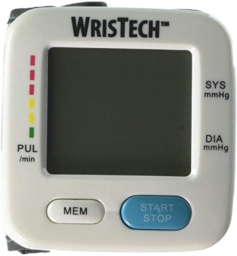 North American Health & Wellness Color Changing Wrist Blood Pressure Monitor with Green, Yellow, Red Coded Readings on 2 LCD Screen and Irregular Heartbeat Indicator, One Size Fits All