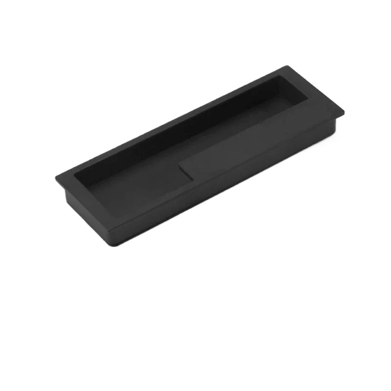 ATEUXOL Recessed Door Handles Embedded Sliding Door Handle with Hidden Screws, Modern Simple Handles for Barn Drawer Cupboard(Black 128mm Left)